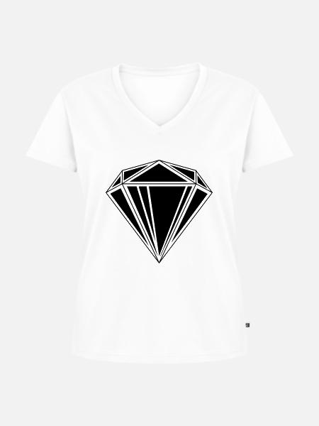 Diamant - Frauen Premium Bio T-Shirt mit V-Ausschnitt - Weiß