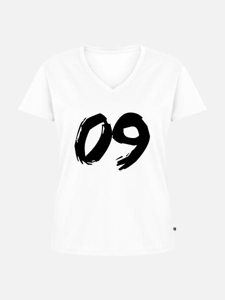 Brushed 09 - Frauen Premium Bio T-Shirt mit V-Ausschnitt - Weiß