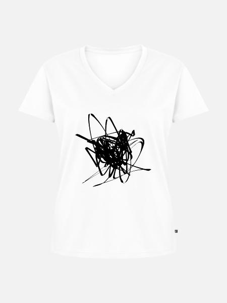 Gekritzel1 - Frauen Premium Bio T-Shirt mit V-Ausschnitt - Weiß