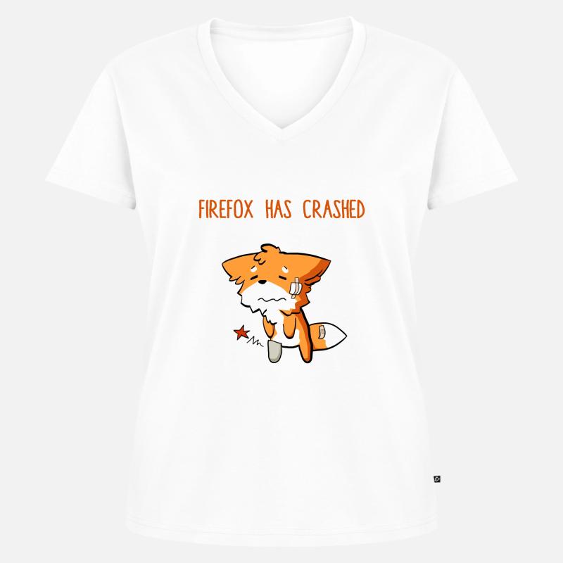 Firefox has crashed - Women's Premium Organic V-neck T-shirt - white