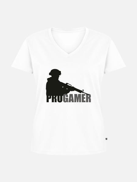 progamer_s2 - Frauen Premium Bio T-Shirt mit V-Ausschnitt - Weiß