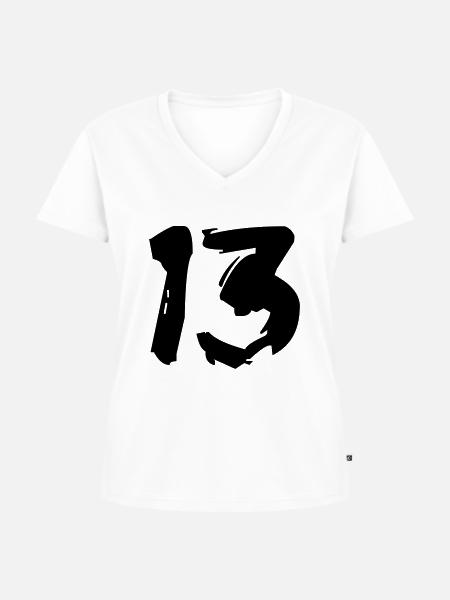 Brushed 13 - Frauen Premium Bio T-Shirt mit V-Ausschnitt - Weiß