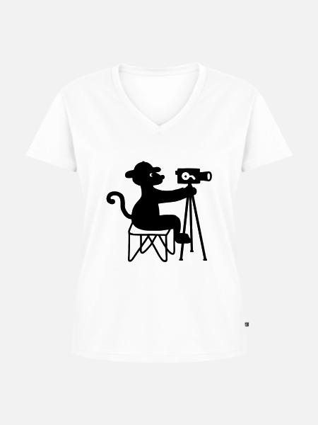Kameramann - Frauen Premium Bio T-Shirt mit V-Ausschnitt - Weiß