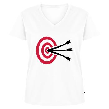 Bogenschießen - Frauen Premium Bio T-Shirt mit V-Ausschnitt - Weiß - Vorne - AI Model Female 172 dark (172cm)