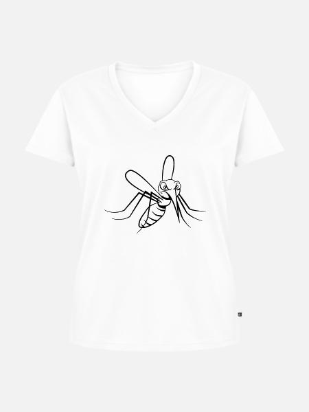Mücke Mosquito insekt - Frauen Premium Bio T-Shirt mit V-Ausschnitt - Weiß