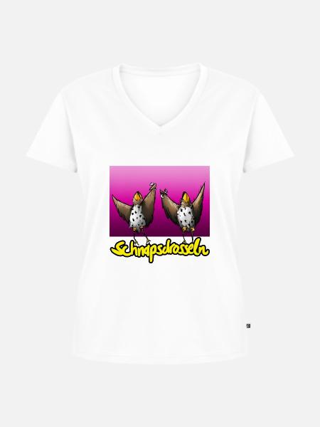 Schnapsdrosseln - Frauen Premium Bio T-Shirt mit V-Ausschnitt - Weiß