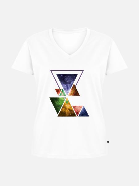 Art Triangle Galaxy - Frauen Premium Bio T-Shirt mit V-Ausschnitt - Weiß