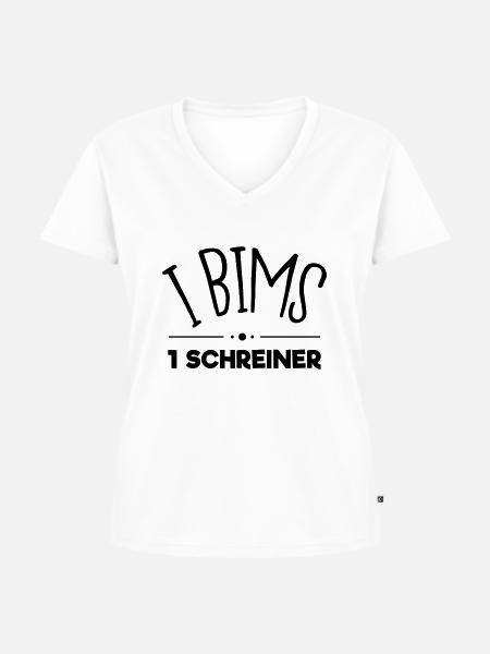 i bims 1 schreiner - Frauen Premium Bio T-Shirt mit V-Ausschnitt - Weiß