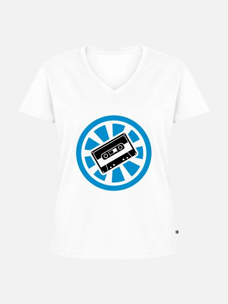 Oldschool Sound - Frauen Premium Bio T-Shirt mit V-Ausschnitt - Weiß