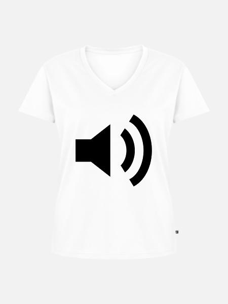 Loudspeaker - Frauen Premium Bio T-Shirt mit V-Ausschnitt - Weiß