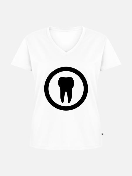 tooth icon - Frauen Premium Bio T-Shirt mit V-Ausschnitt - Weiß