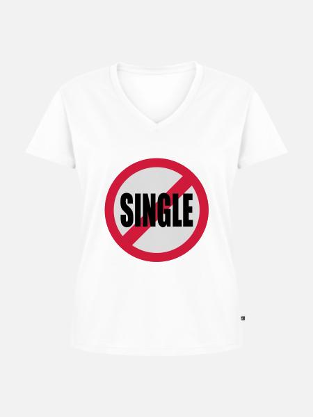 single - Frauen Premium Bio T-Shirt mit V-Ausschnitt - Weiß