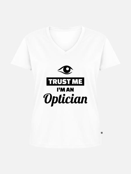Optiker - Frauen Premium Bio T-Shirt mit V-Ausschnitt - Weiß