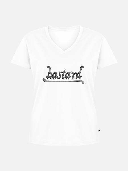 bastard - Frauen Premium Bio T-Shirt mit V-Ausschnitt - Weiß