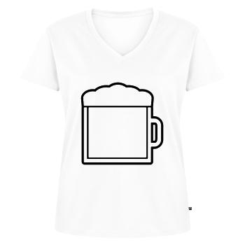 Logo Icon Large Beer Glass - Women's Premium Organic V-neck T-shirt - white - Front - AI Model Female 172 dark (172cm)