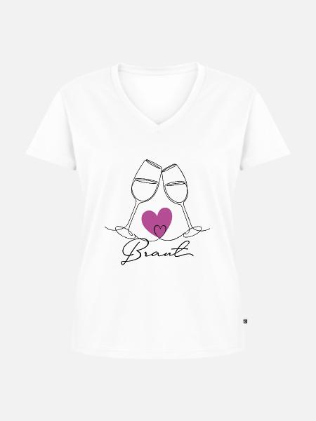 Poltern mit Stil - Frauen Premium Bio T-Shirt mit V-Ausschnitt - Weiß