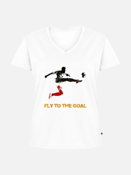 Fußball Fußball - Frauen Premium Bio T-Shirt mit V-Ausschnitt - Weiß