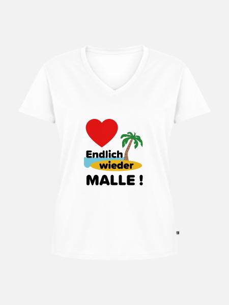 Endlich wieder Malle ! - Frauen Premium Bio T-Shirt mit V-Ausschnitt - Weiß