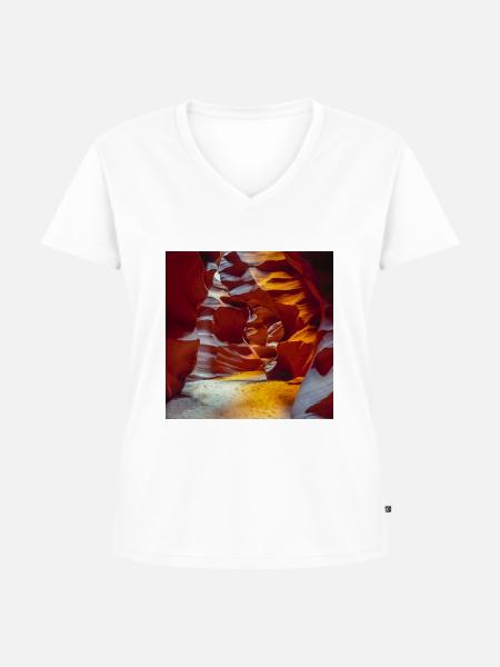 Antelope Canyon - Frauen Premium Bio T-Shirt mit V-Ausschnitt - Weiß