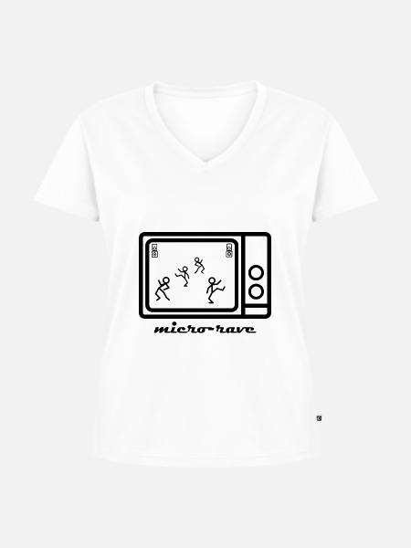 micro rave - Frauen Premium Bio T-Shirt mit V-Ausschnitt - Weiß
