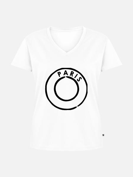 Paris - Frauen Premium Bio T-Shirt mit V-Ausschnitt - Weiß