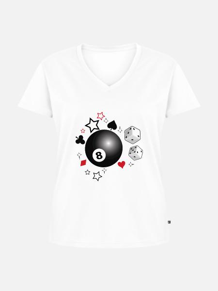 gamblings - Frauen Premium Bio T-Shirt mit V-Ausschnitt - Weiß