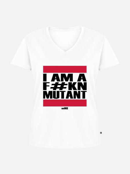 I am a mutant - Frauen Premium Bio T-Shirt mit V-Ausschnitt - Weiß
