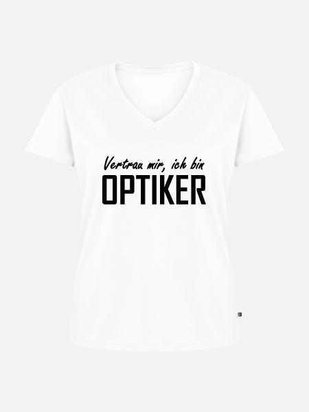 vertrau mir, ich bin optiker - Frauen Premium Bio T-Shirt mit V-Ausschnitt - Weiß