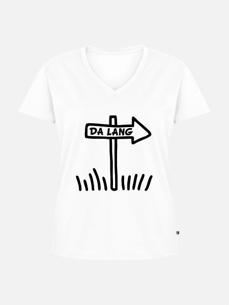 Da lang - rechts - Frauen Premium Bio T-Shirt mit V-Ausschnitt - Weiß