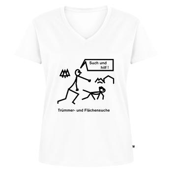 Rettungshunde - Frauen Premium Bio T-Shirt mit V-Ausschnitt - Weiß - Vorne - AI Model Female 172 dark (172cm)