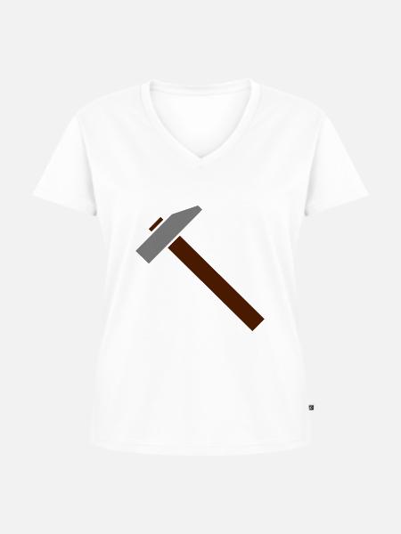 Hammer - Frauen Premium Bio T-Shirt mit V-Ausschnitt - Weiß