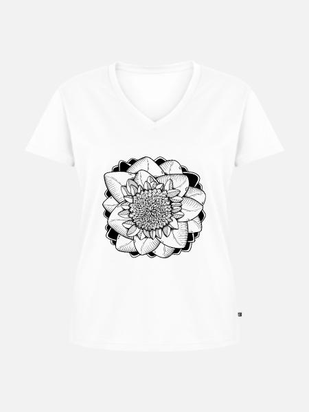 Bluete - Frauen Premium Bio T-Shirt mit V-Ausschnitt - Weiß