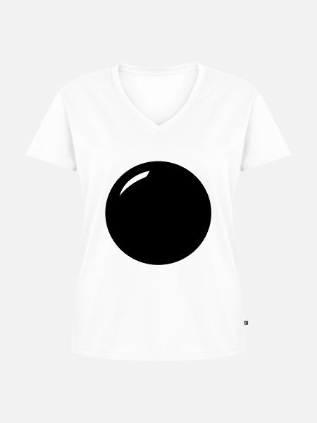 Kugel - Frauen Premium Bio T-Shirt mit V-Ausschnitt - Weiß