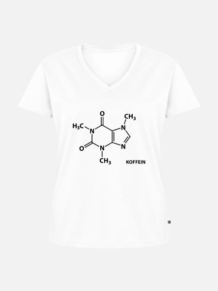Koffein - Frauen Premium Bio T-Shirt mit V-Ausschnitt - Weiß
