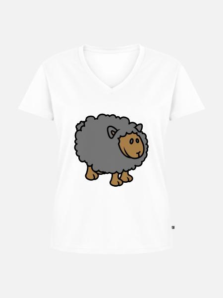 sheep - Frauen Premium Bio T-Shirt mit V-Ausschnitt - Weiß