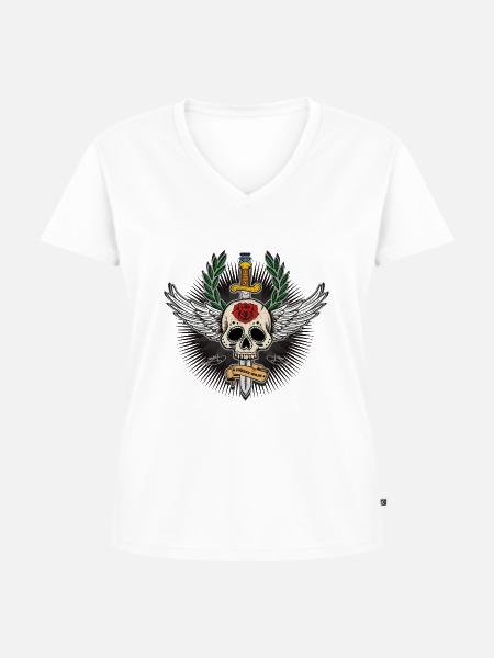headshot - Frauen Premium Bio T-Shirt mit V-Ausschnitt - Weiß