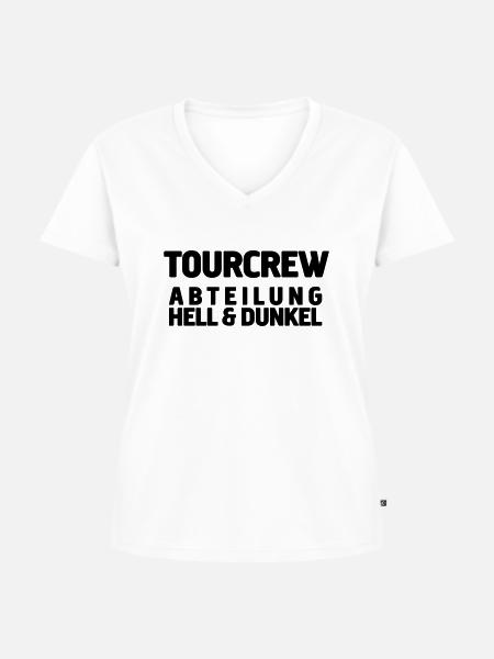 tourcrew light - Frauen Premium Bio T-Shirt mit V-Ausschnitt - Weiß