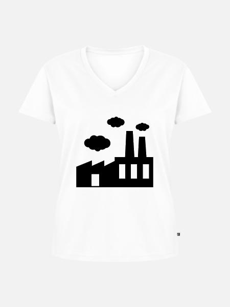 Fabrik - dunkle Wolken - Frauen Premium Bio T-Shirt mit V-Ausschnitt - Weiß