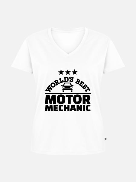 Mechatroniker - Frauen Premium Bio T-Shirt mit V-Ausschnitt - Weiß