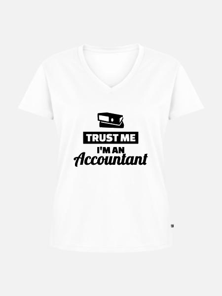 Buchhalter - Frauen Premium Bio T-Shirt mit V-Ausschnitt - Weiß