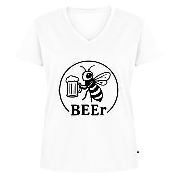 BIENE... r - Frauen Premium Bio T-Shirt mit V-Ausschnitt - Weiß - Vorne - AI Model Female 172 dark (172cm)
