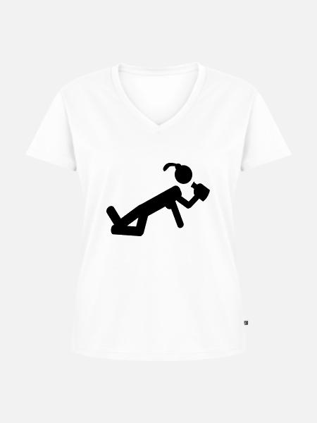 drunken girl - Frauen Premium Bio T-Shirt mit V-Ausschnitt - Weiß