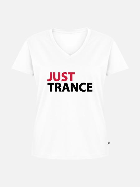 Just Trance - Frauen Premium Bio T-Shirt mit V-Ausschnitt - Weiß