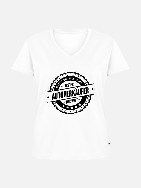 Bester Autoverkäufer - Frauen Premium Bio T-Shirt mit V-Ausschnitt - Weiß
