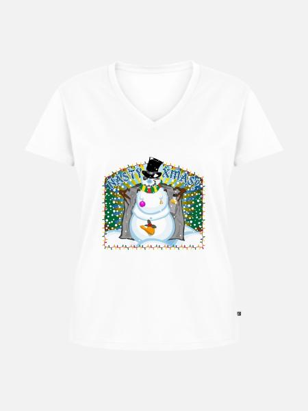 Nasty XMas - Frauen Premium Bio T-Shirt mit V-Ausschnitt - Weiß