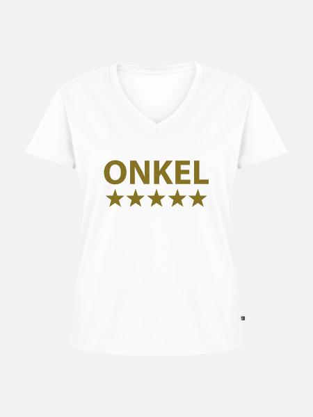 onkel - Frauen Premium Bio T-Shirt mit V-Ausschnitt - Weiß