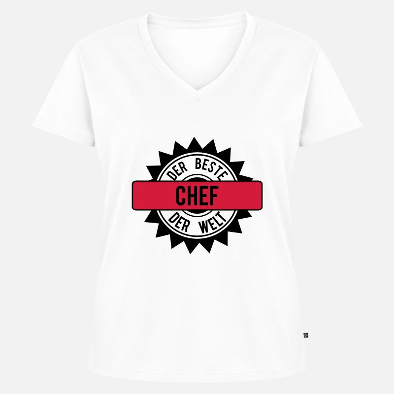 der beste chef 2c - Frauen Premium Bio T-Shirt mit V-Ausschnitt - Weiß