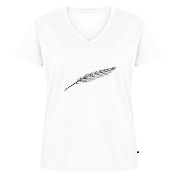 Feather of course - Women's Premium Organic V-neck T-shirt - white - Front - AI Model Female 172 dark (172cm)