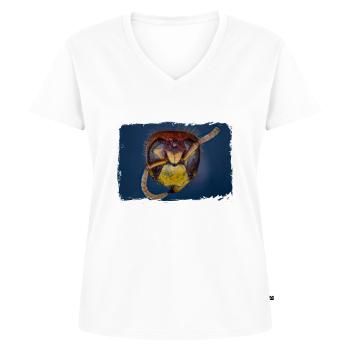 Hornisse. Hornisse. - Frauen Premium Bio T-Shirt mit V-Ausschnitt - Weiß - Vorne - AI Model Female 172 dark (172cm)