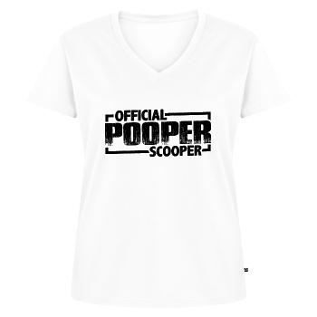 Official Pooper Scooper 28 - Frauen Premium Bio T-Shirt mit V-Ausschnitt - Weiß - Vorne - AI Model Female 172 dark (172cm)